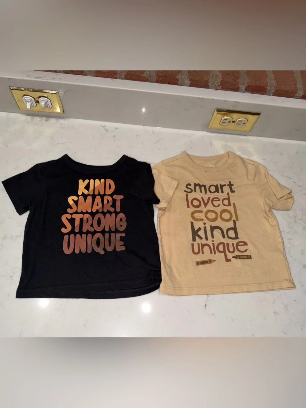 The Children's Place Kids Graphic Tees - Black & Beige
